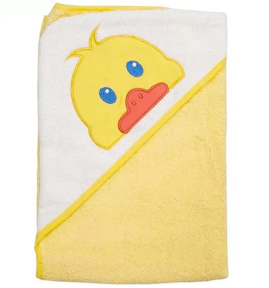 🐻 Бебешка хавлия 90x90 см – Бежова с мече