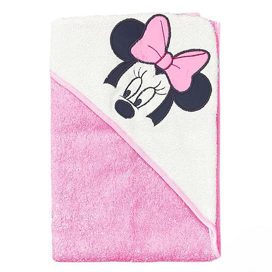 Бебешка хавлия Мини Маус 75x75 см с качулка за бебе
