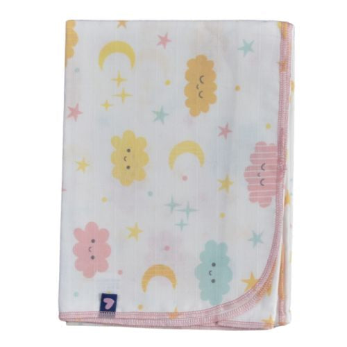 Муселинова пелена 80x90 см с цветен дизайн за бебета