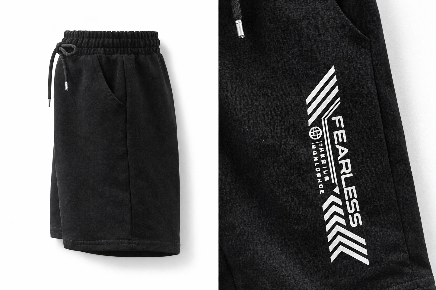 Детски къси панталонки Fearless – черни спортни шорти за деца