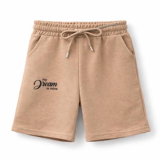 Детски къси панталонки Dream – бежови памучни шорти за деца