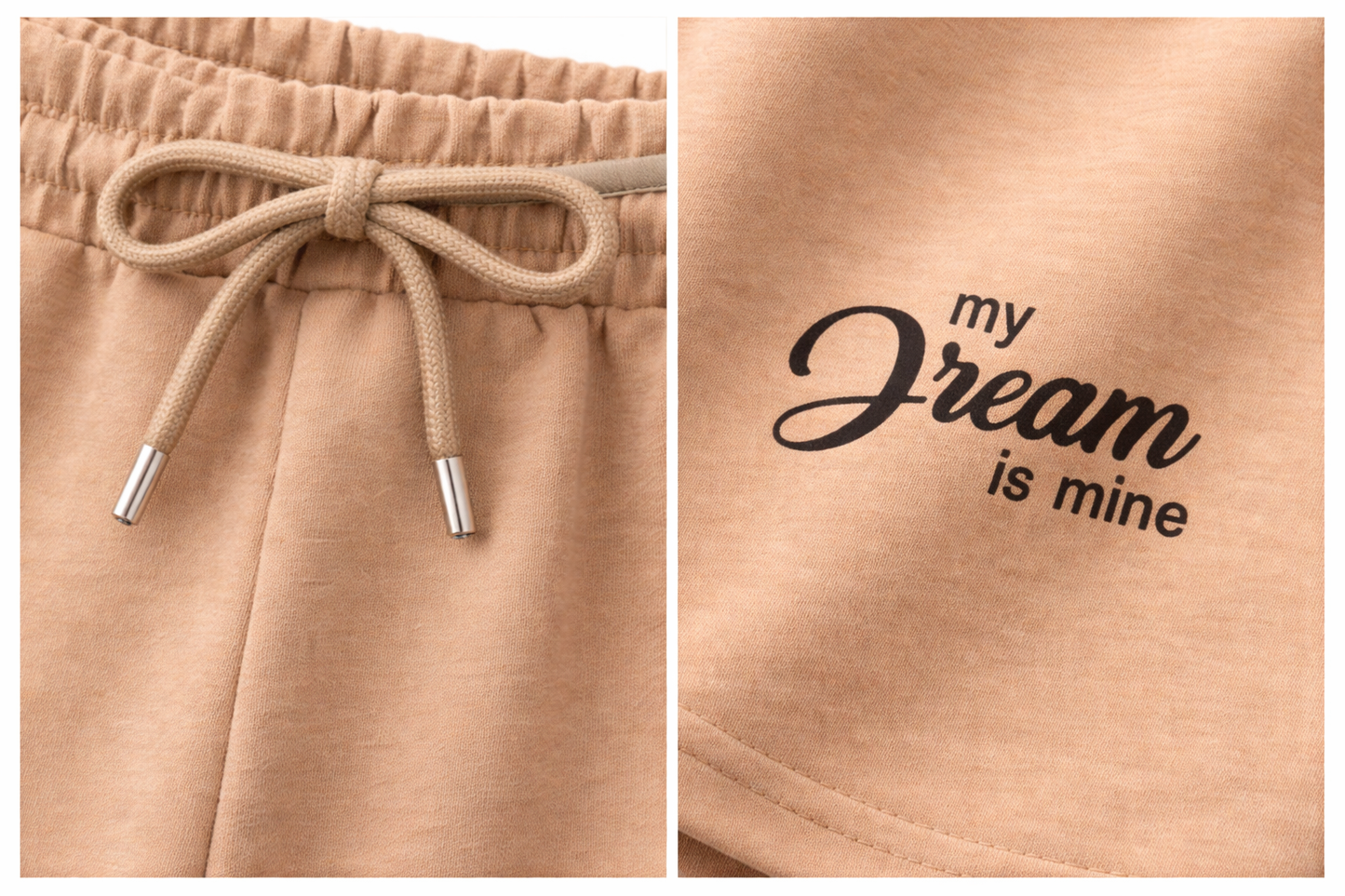 Детски къси панталонки Dream – бежови памучни шорти за деца