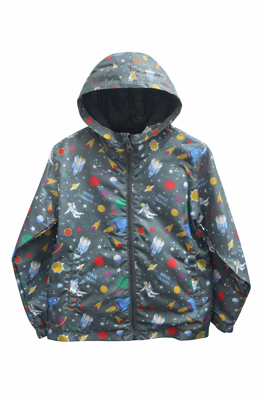 Детско яке с качулка Space Travel – водоустойчиво, пролет/есен