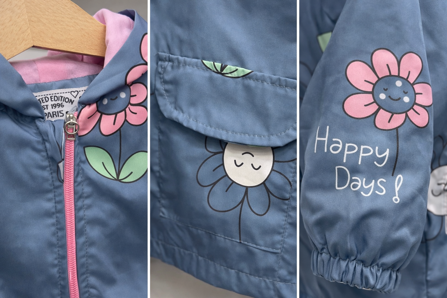 Детско яке с качулка „Happy Days“ – леко и практично