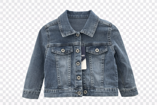 Детско дънково яке от памук с еластан – класически модел за момиче