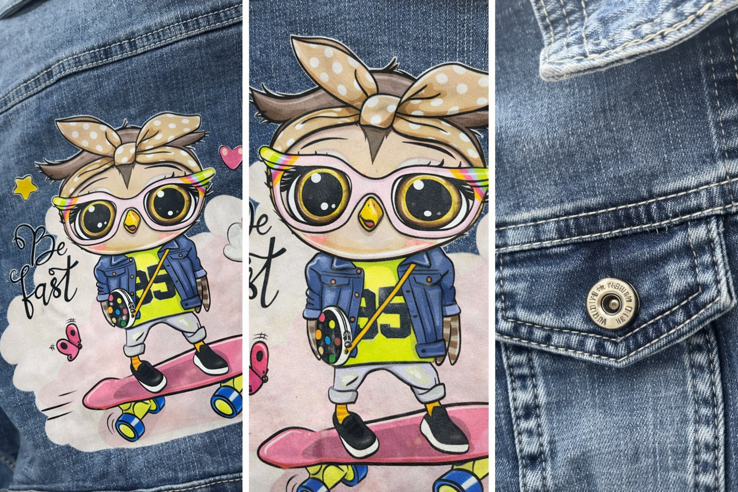 Детско дънково яке от памук с еластан – класически модел за момиче