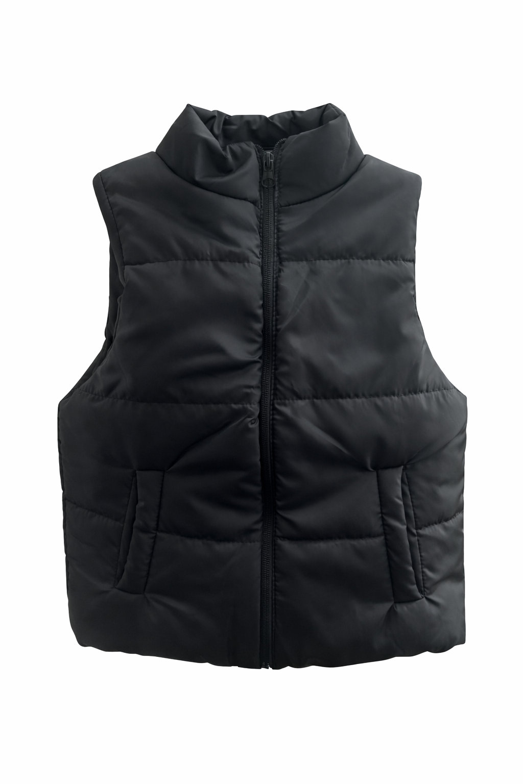 Детски елек черен унисекс с цип (пролет/есен)