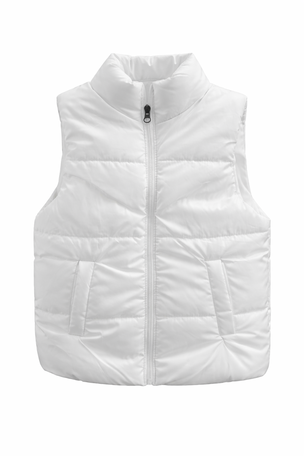 Детски елек бял унисекс с цип (пролет/есен)